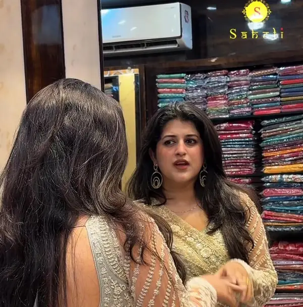 Shimmer party-wear saree